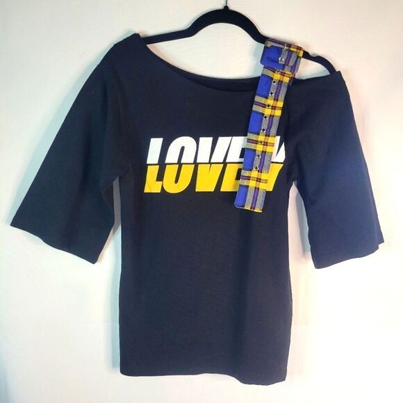 "Lovely" Korean Black and Yellow Plaid Strap Shirt - Picture 1 of 14